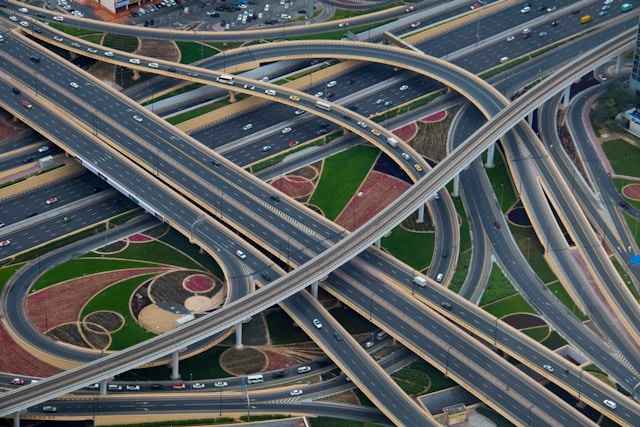 Complex highway interchange representing the difficulty of the CPA exam